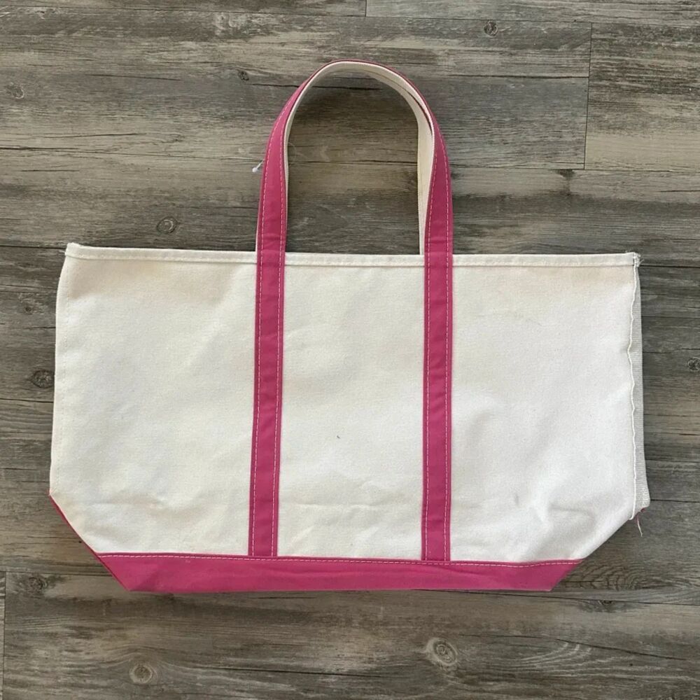 Vintage L.L. Bean Boat And Tote Pink Canvas Tote Bag XL